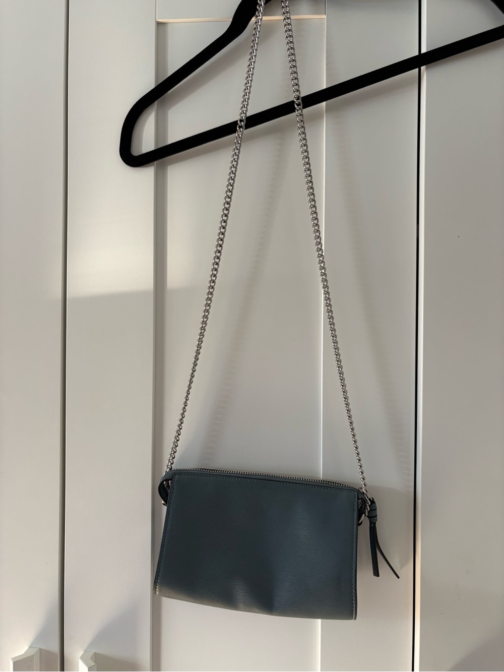 H&M Slate Blue Crossbody with Silver Chain